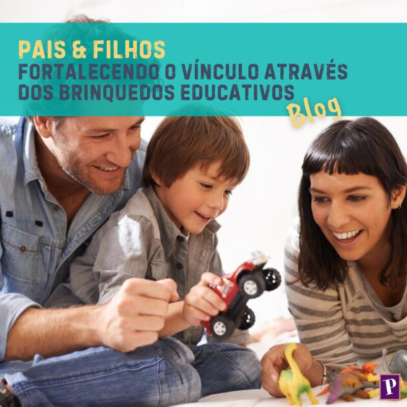 Crianças brincando com brinquedos educativos em família