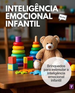 Criança brincando com brinquedos educativos que estimulam a inteligência emocional.