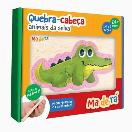 Quebra-Cabeça Animais Da Selva Em Madeira Toyster