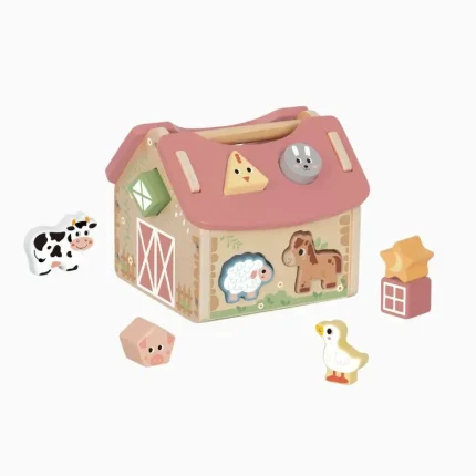 Encaixe na Casa Com Peças Em Madeira Tooky Toy