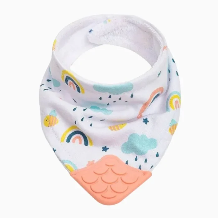 Babador Abelha e Arco-Iris Bandana Com Mordedor Buba - Imagem 3