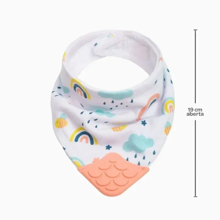 Babador Abelha e Arco-Iris Bandana Com Mordedor Buba - Imagem 6