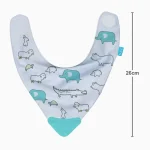Babador Animais Azul Bandana Com Mordedor Buba - Imagem 7