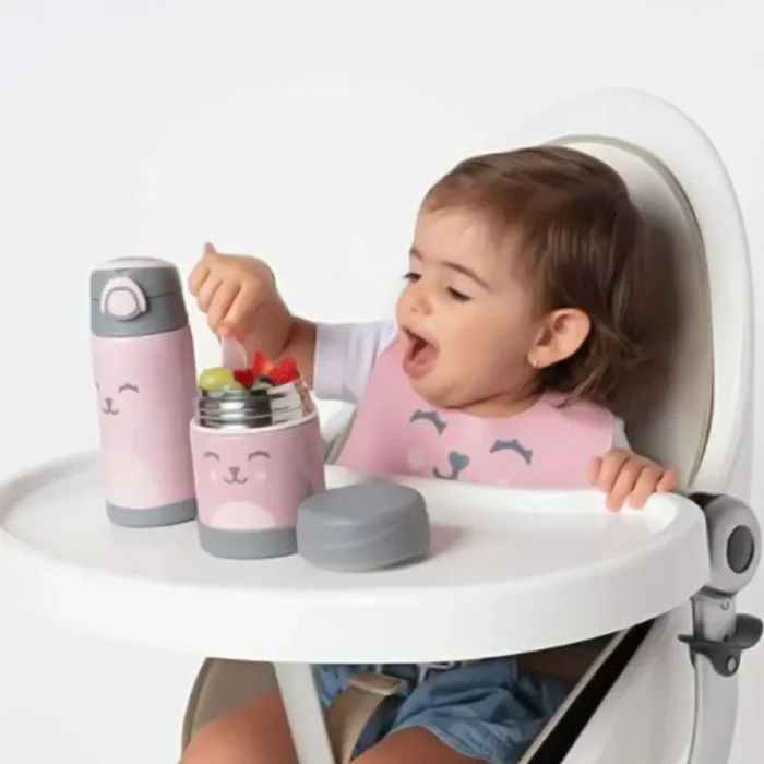 Babador com Pega Migalhas Gumy Rosa Buba - Imagem 2