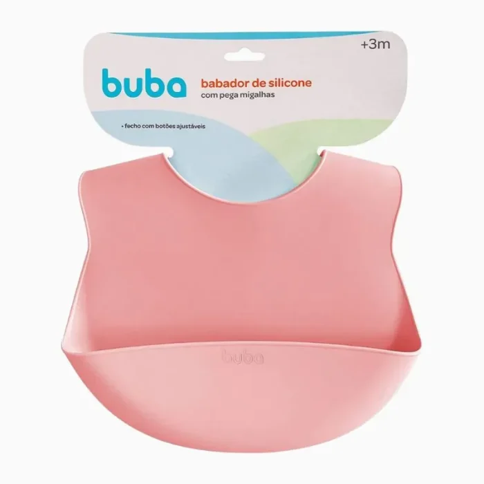 Babador com Pega Migalhas Gumy Rosa Buba - Imagem 6