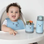 Babador com Pega Migalhas Gumy Azul Buba - Imagem 2