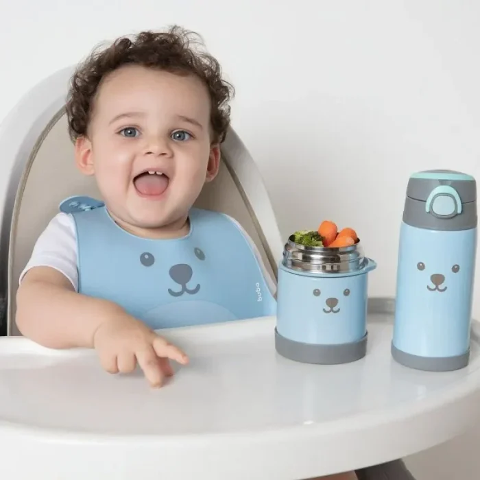 Babador com Pega Migalhas Gumy Azul Buba - Imagem 2