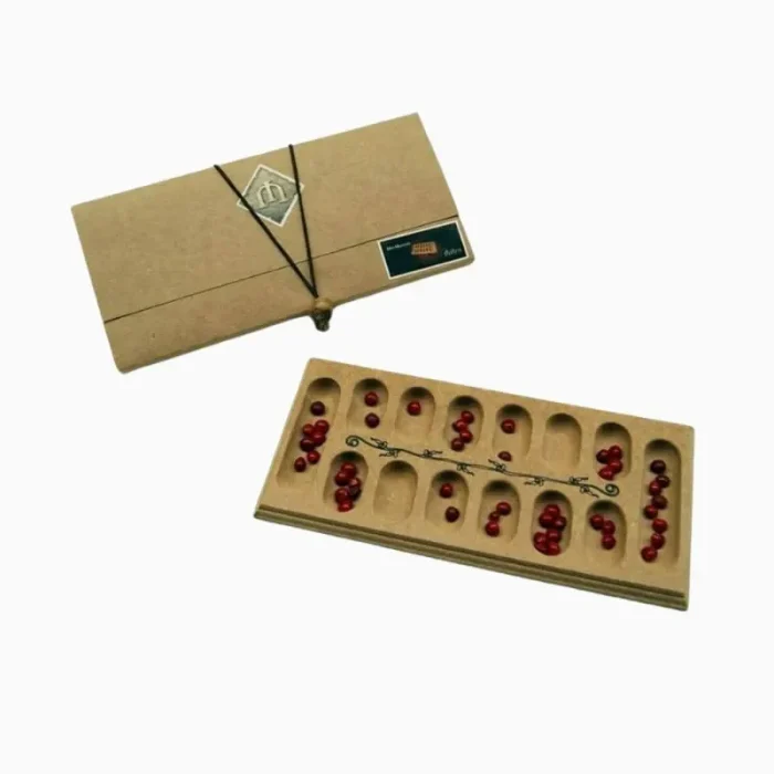 Mini Mancala Jogo De Tabuleiro Em Madeira Mitra - Imagem 4