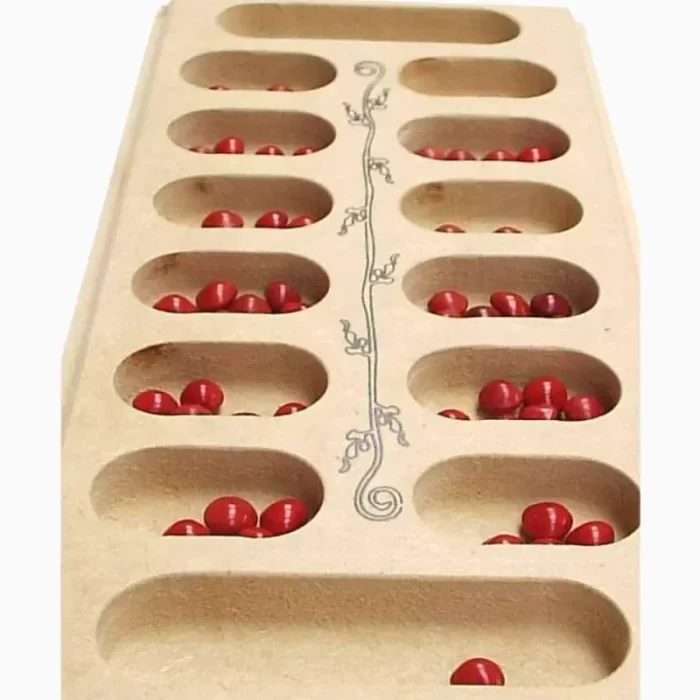 Mini Mancala Jogo De Tabuleiro Em Madeira Mitra - Imagem 5