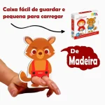 Dedoche Chapeuzinho Vermelho Em Madeira Babebi - Imagem 5