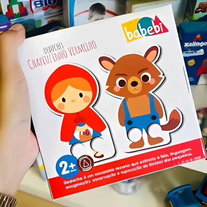 Dedoche Chapeuzinho Vermelho Em Madeira Babebi - Imagem 3
