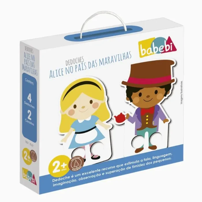 Dedoche Alice No País Das Maravilhas Em Madeira Babebi - Imagem 1