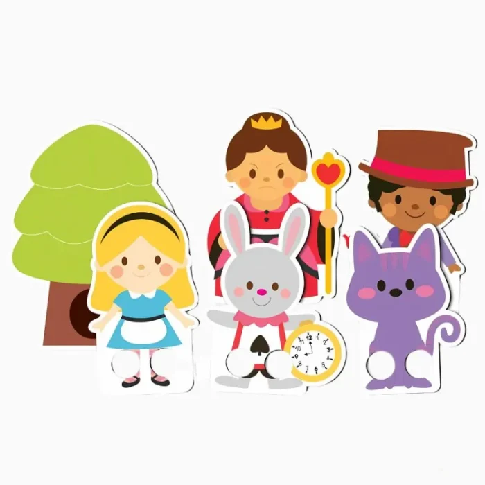 Dedoche Alice No País Das Maravilhas Em Madeira Babebi - Imagem 3