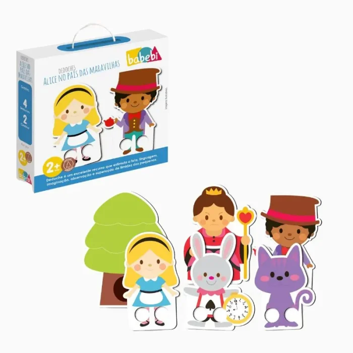 Dedoche Alice No País Das Maravilhas Em Madeira Babebi - Imagem 5