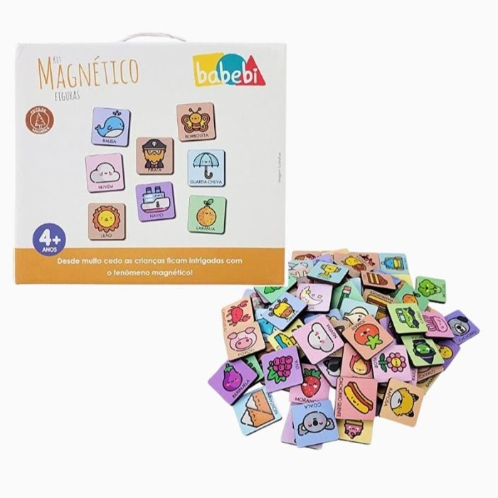 Kit Figuras Magnéticas Em Madeira 96PÇS Babebi - Imagem 6