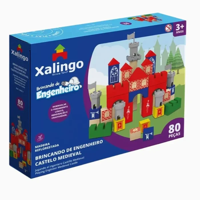 Brincando De Engenheiro Castelo Medieval 80PÇS Xalingo - Imagem 1