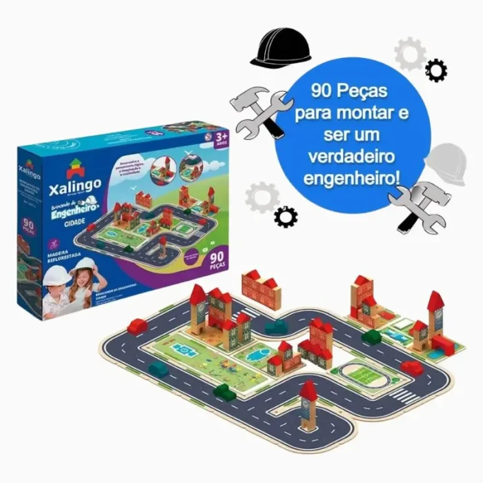 Brincando De Engenheiro Na Cidade 90PÇS Xalingo - Imagem 4