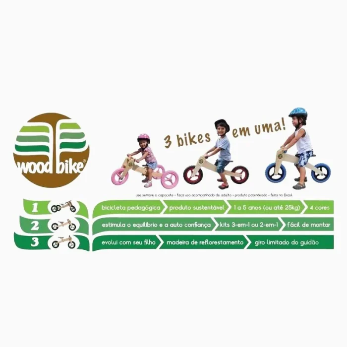 Bicicleta de Madeira Woodbike 3 em 1 Camara - Imagem 6