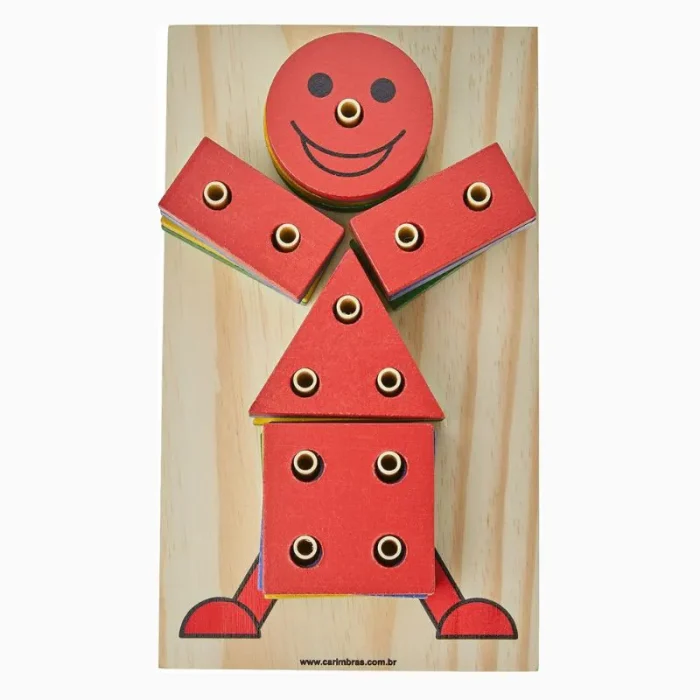 Boneco Geométrico De Encaixe Em Madeira Carimbrás - Imagem 4