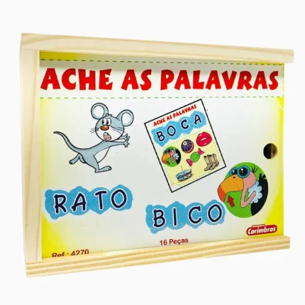 Jogo Ache As Palavras Com 16PÇS Em Madeira Carimbrás