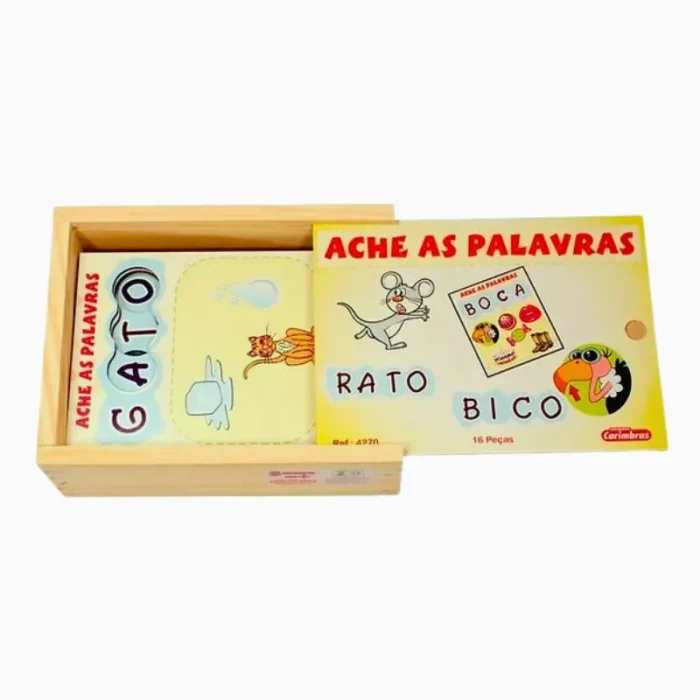 Jogo Ache As Palavras Com 16PÇS Em Madeira Carimbrás - Imagem 5