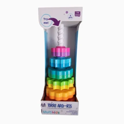 Torre Arco-Íris Primeira Infância 6PÇS Multikids
