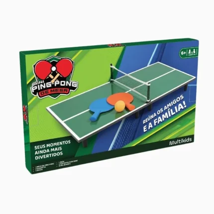 Mini Ping-Pong Com Rede E Raquetes Multikids