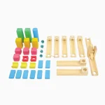 Circuito Corrida de Bolinha 35PÇS Em Madeira Lume