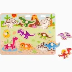 Encaixe Dinossauro Em Madeira Com Pinos Tooky Toy - Imagem 3