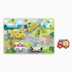 Tabuleiro De Encaixe Transportes Em Madeira Hi Pando - Imagem 4