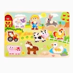 Tabuleiro De Encaixe Fazenda Com Pinos Hi Pando