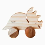 Carrinho Dinossauro Fred Em Madeira Pachu