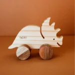 Carrinho Dinossauro Fred Em Madeira Pachu - Imagem 2