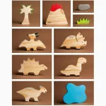 Carrinho Dinossauro Dino Em Madeira Pachu - Imagem 4